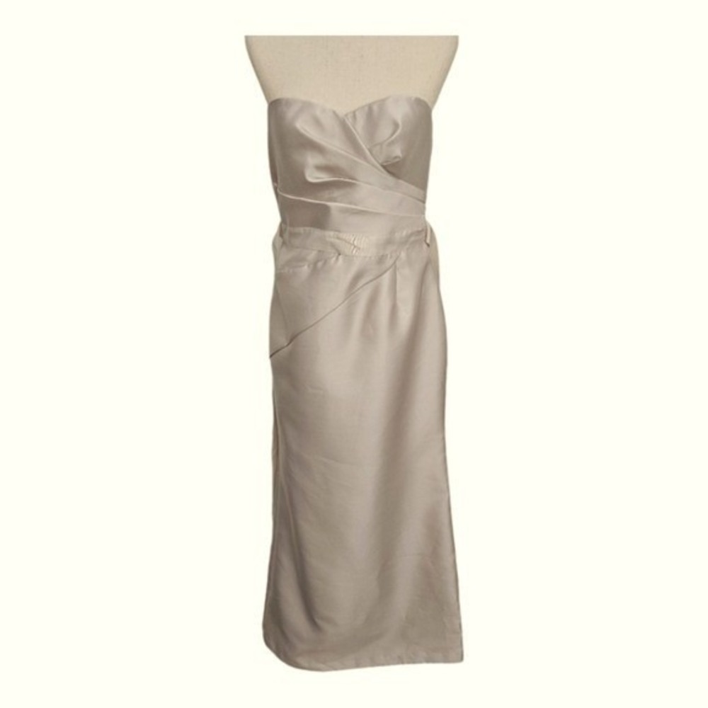 Adrianna Papell Womens Strapless Maxi Formal Prom Dress 10 Gown Wedding Dance